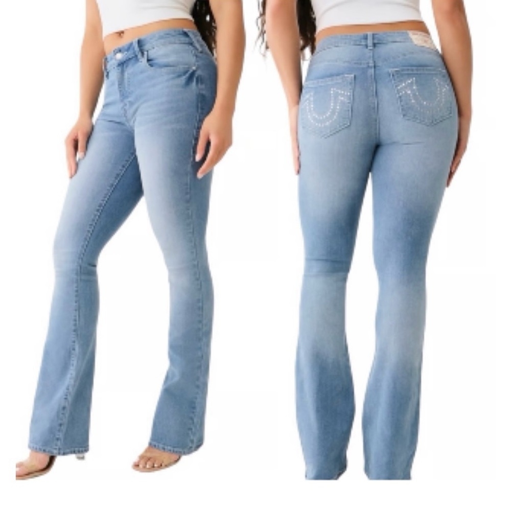 BECCA Blue Flare Wide Leg Jeans